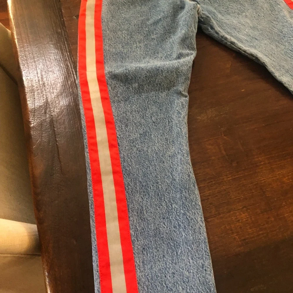 Levi's Premium Blue Jeans Men's 34x34 Dark Wash Denim Side Striped Lot 512 - Picture 3 of 13